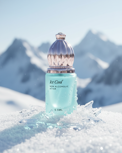 Ice Cool Attar – Long Lasting Pure Oil Infused Aqua Fresh Mint, Green Apple & Bergamot Perfume