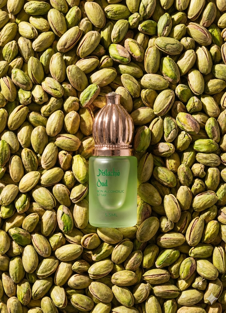 Pistacho Oudh Attar – Long Lasting Pure Oil Infused Sweet Woody & Powdery Oudh Perfume