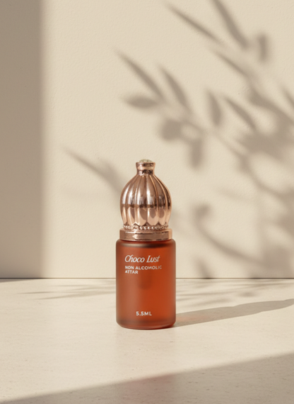 Choco Lust Attar – Long Lasting Pure Oil Infused Chocolate, Amber & Vanilla Gourmand Perfume