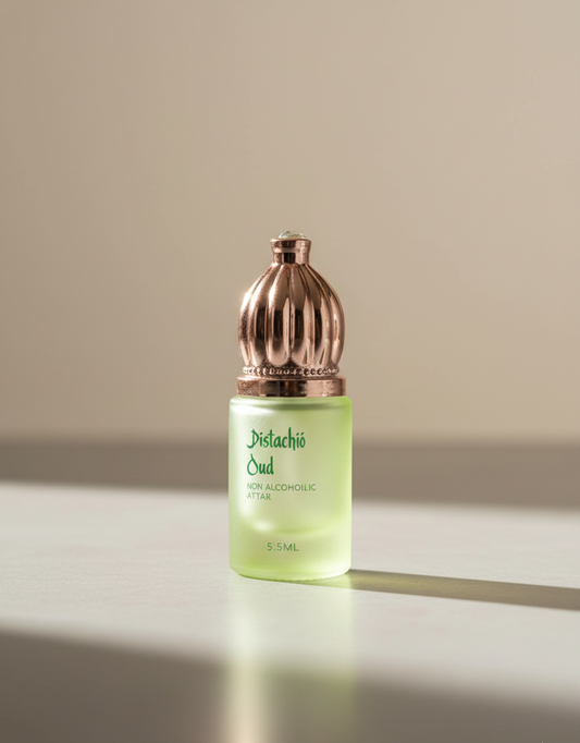 Pistacho Oudh Attar – Long Lasting Pure Oil Infused Sweet Woody & Powdery Oudh Perfume