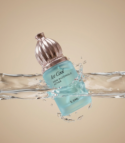 Ice Cool Attar – Long Lasting Pure Oil Infused Aqua Fresh Mint, Green Apple & Bergamot Perfume